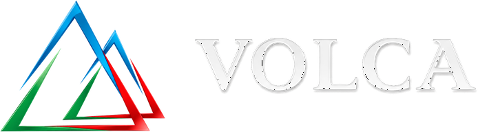 Логотип Volca — горизонтальный, для тёмного фона